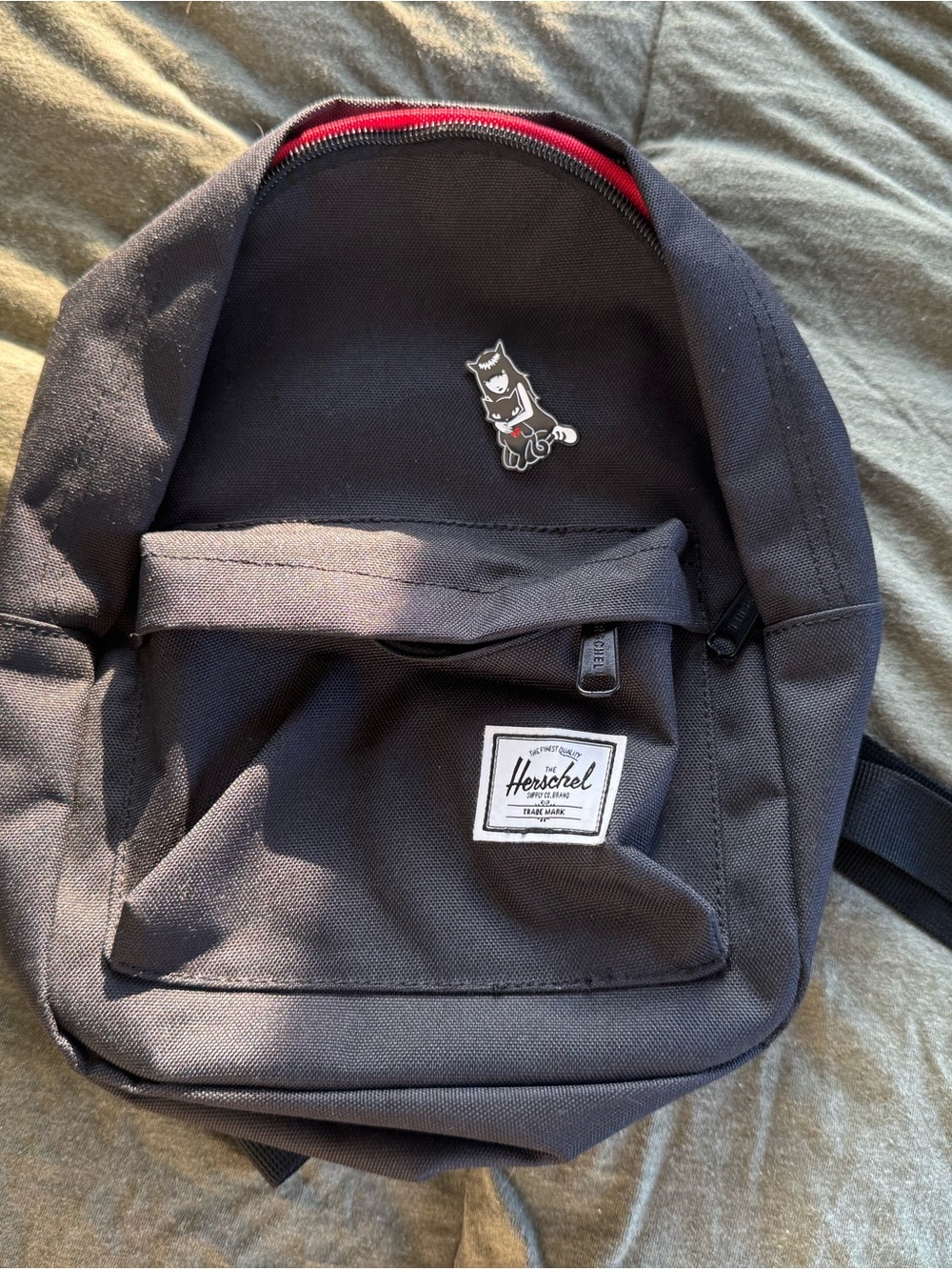 Herschel Supply Company Black Backpack with Red Interior Accent